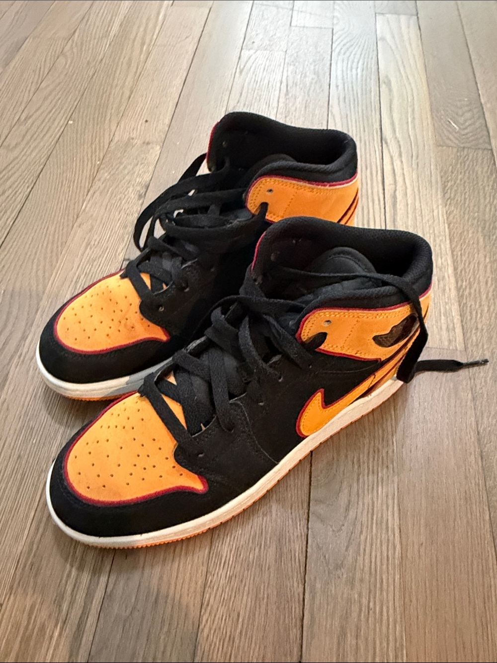 Jordan Kids High-Top Sneakers Orange and Black